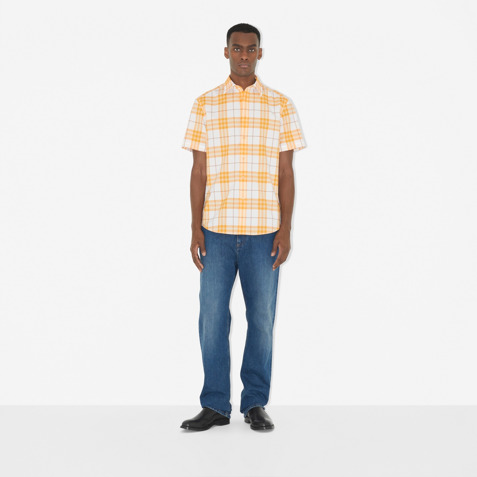 Short-sleeve Check Cotton Shirt - 2