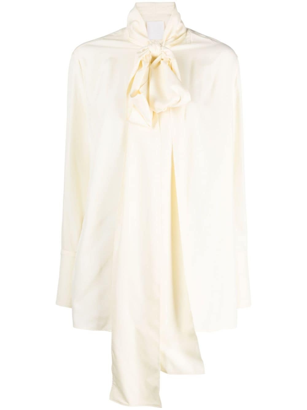 pussy-bow silk blouse - 1