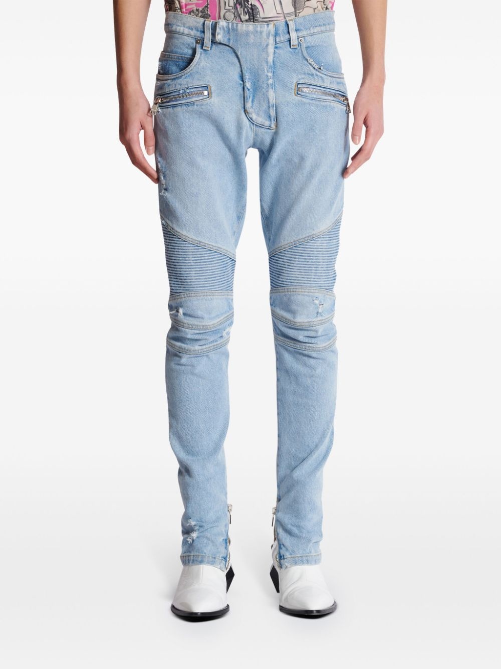 Biker mid-rise skinny jeans - 5