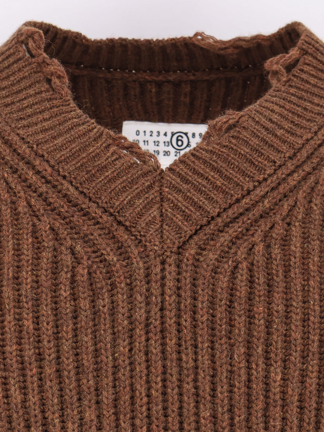 WOOL BLEND SWEATER WITH DISTRESSED EFFECT - 3