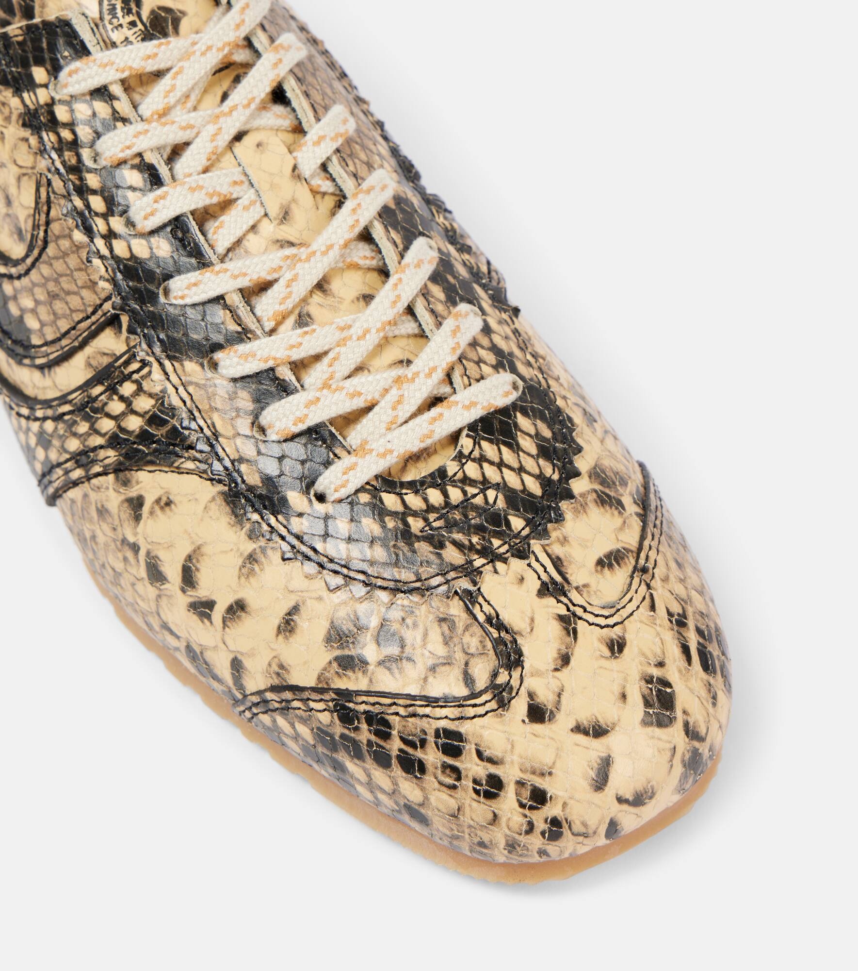 Snake-effect leather sneakers - 5