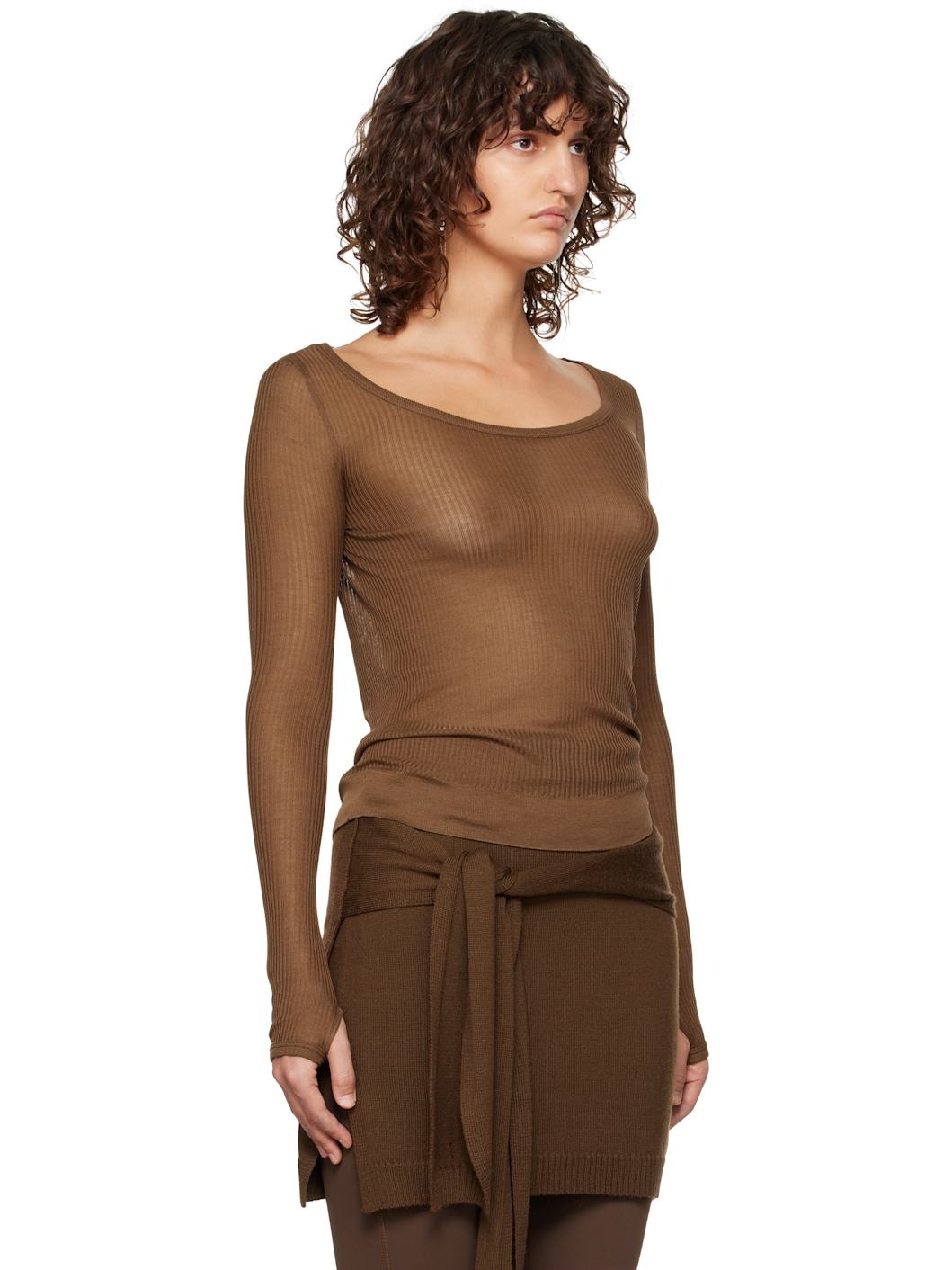 Brown Seamless T-shirt - 4