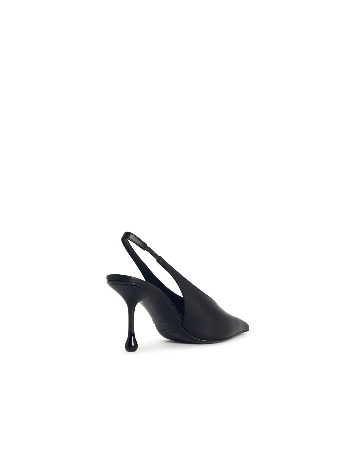 Jimmy Choo 'Isa 80' Black Leather Slingbacks Women - 3