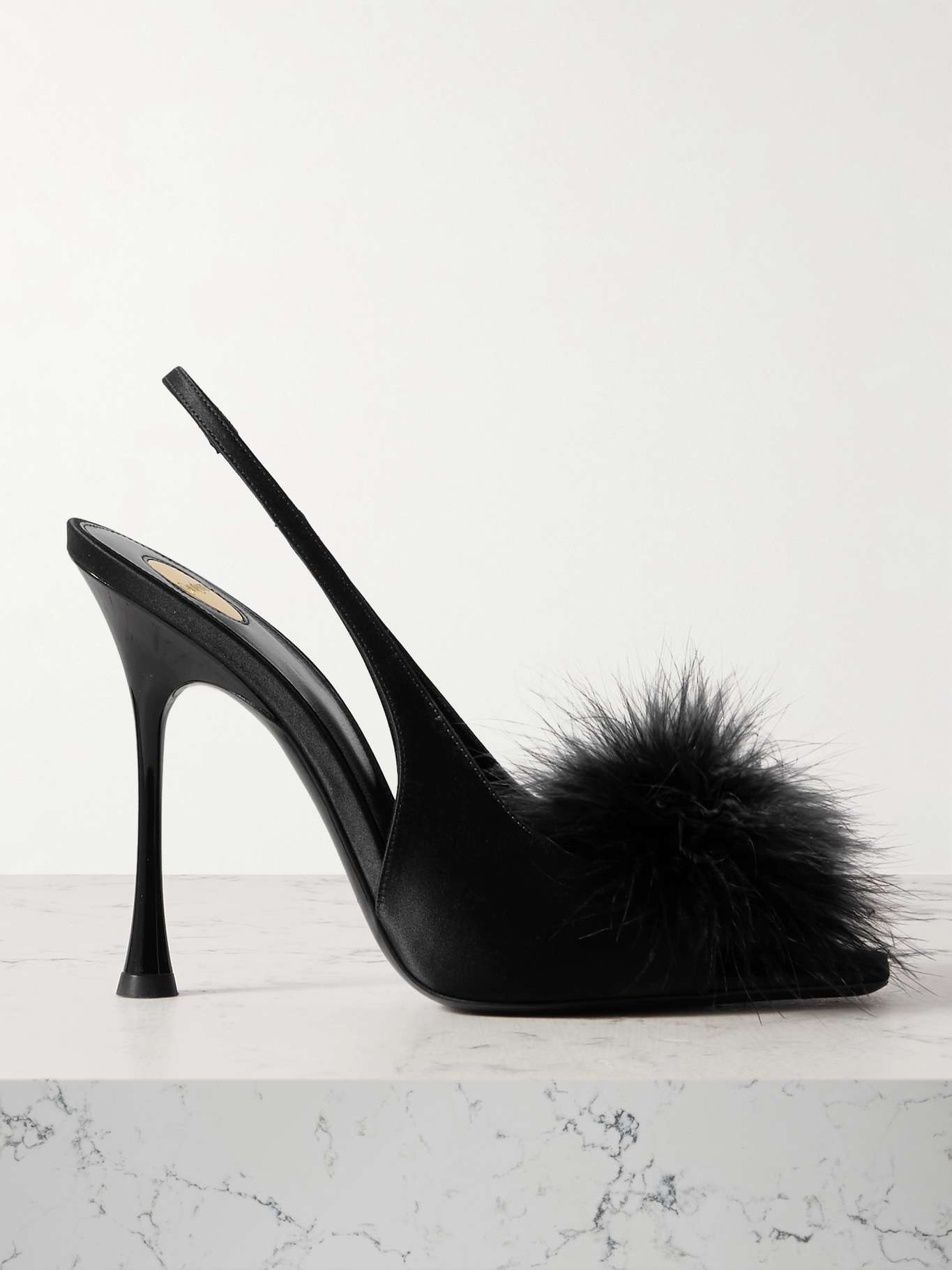 サンダル・ミュール SAINT LAURENT Women Sandals 702682 AAALK Black Saint Laurent - Vitti Black Leather YSL T-Strap Sandal, 60mm
