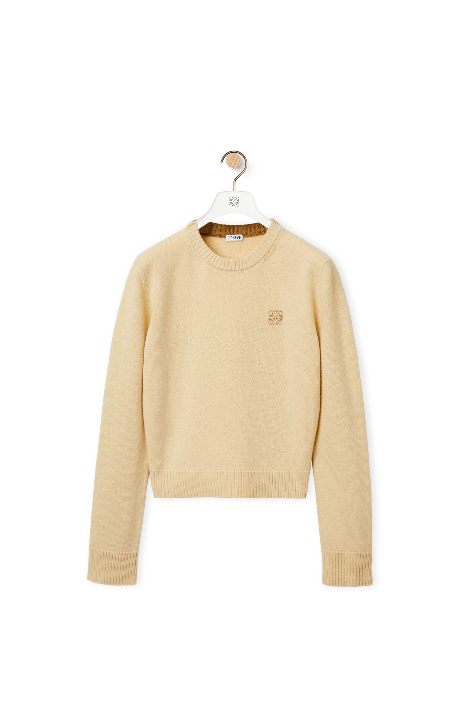 Anagram embroidered cropped sweater in wool - 1