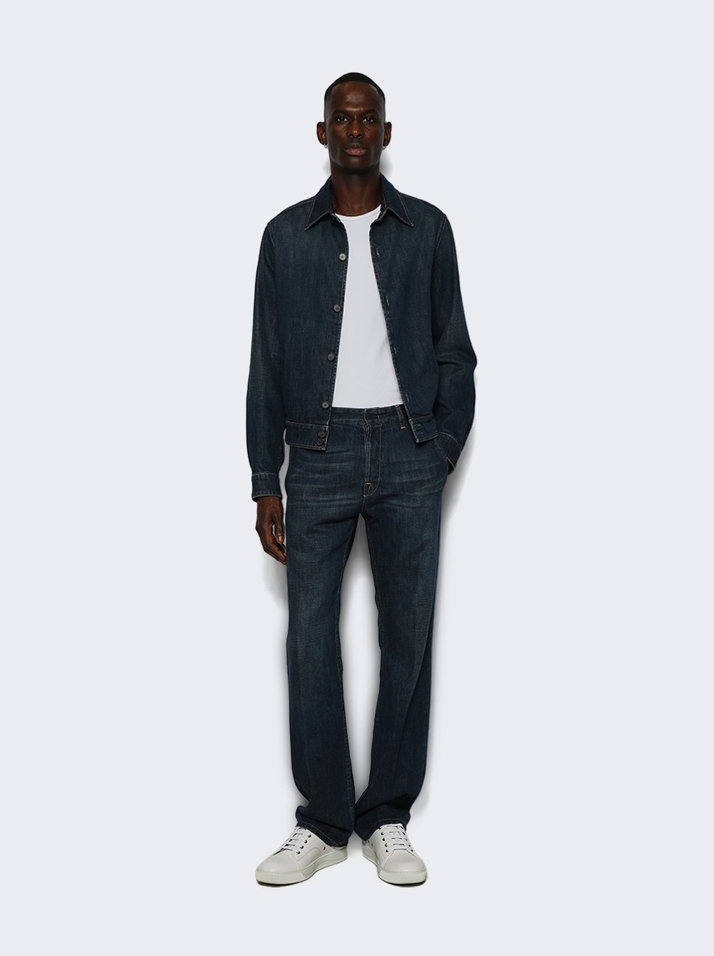 Straight Leg Trousers Light Blue - 5