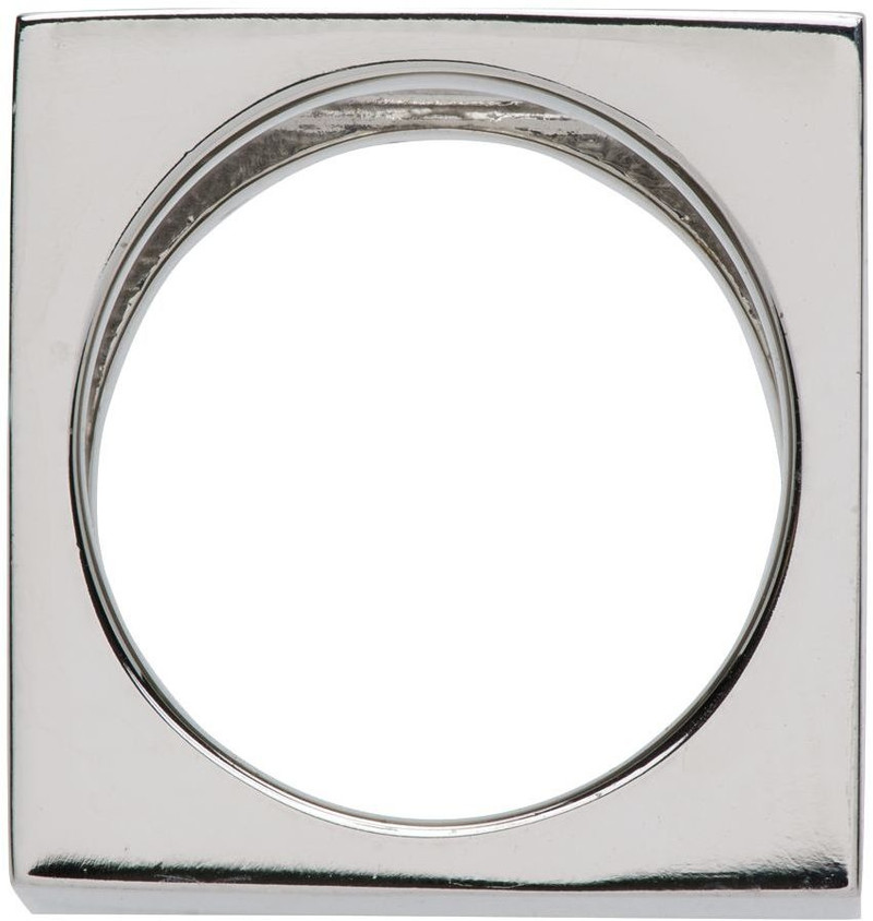 We11done Silver & Black Square Logo Dice Ring outlook