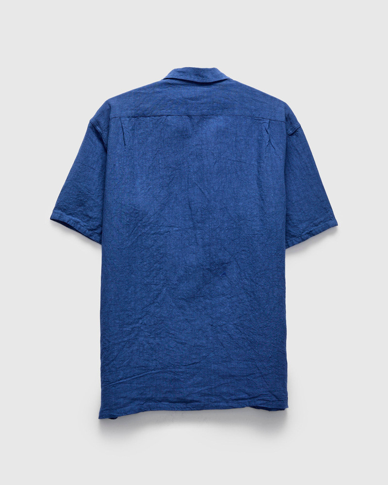 1/40 Linen Open Collar Shirt in Blue 3