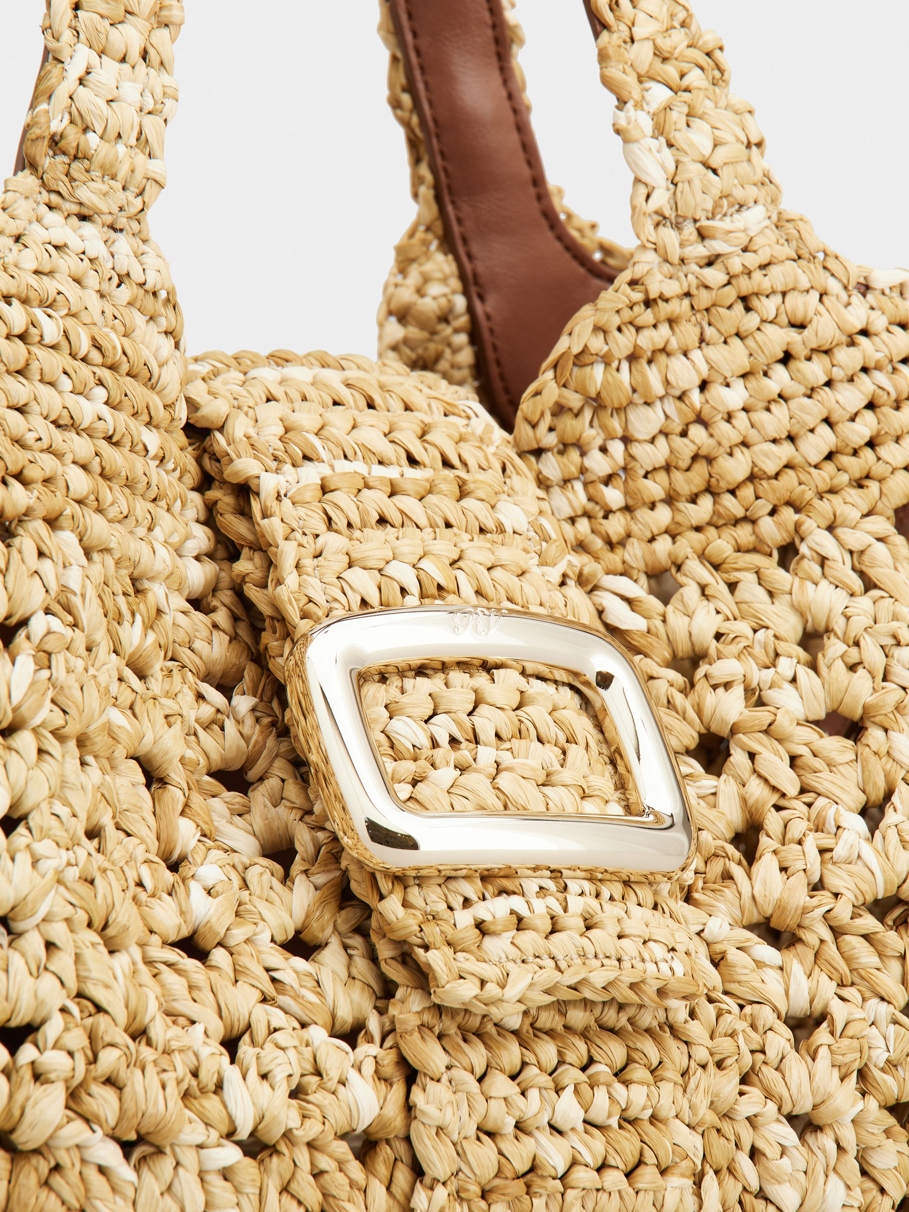 Viv' Choc Mini Shopping Bag in Raffia - 8