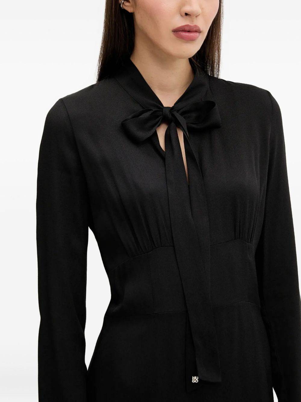tie-neck A-line mini dress - 4