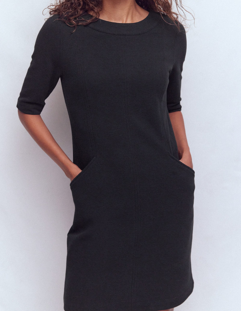 Nessa Ottoman Shift Dress-Black 3