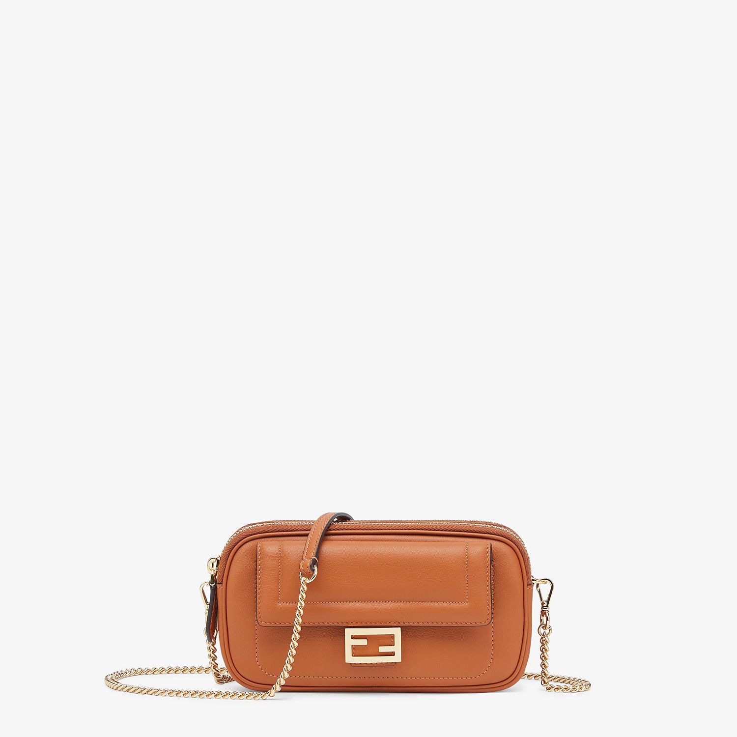 Brown leather mini bag - 1