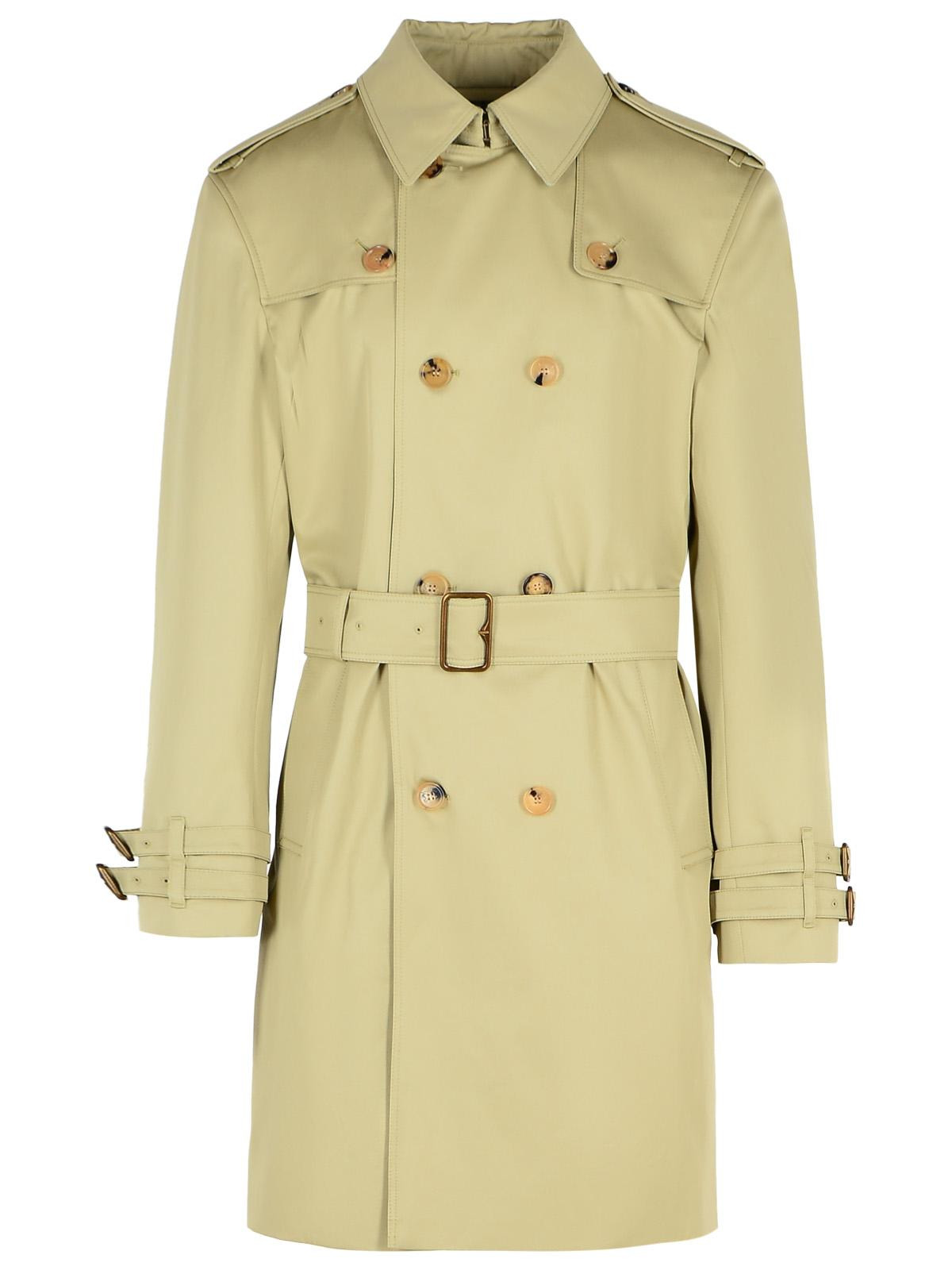 Burberry Green Cotton Trench Coat Men - 1