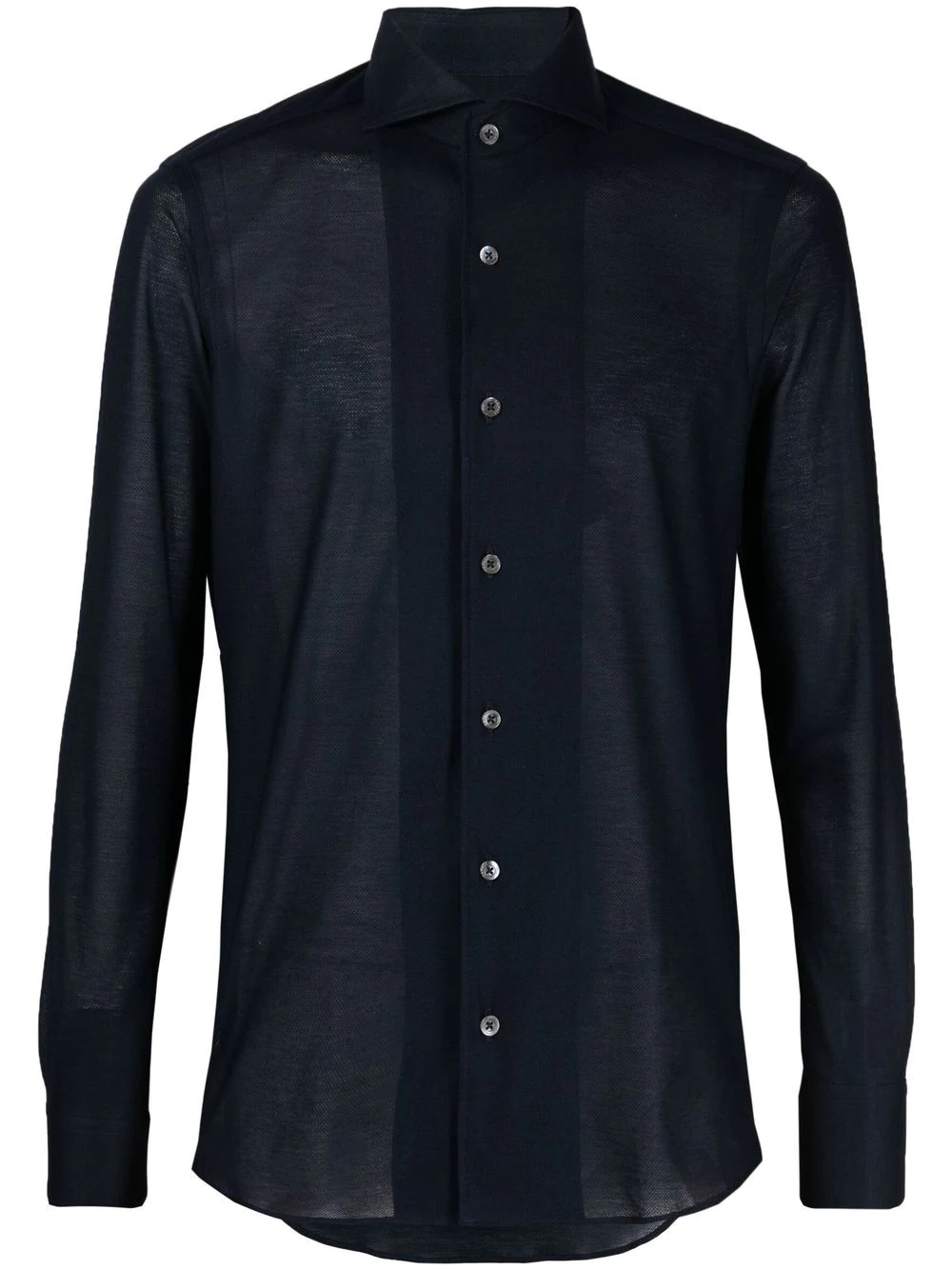 spread-collar cotton shirt - 1