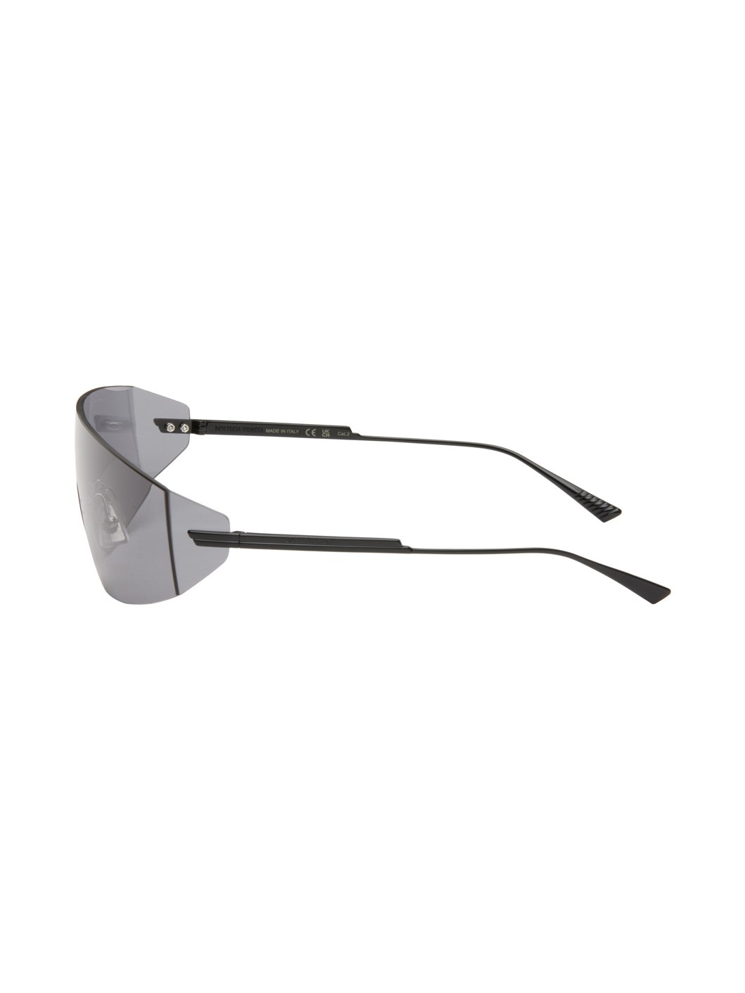 Black Futuristic Shield Sunglasses - 3