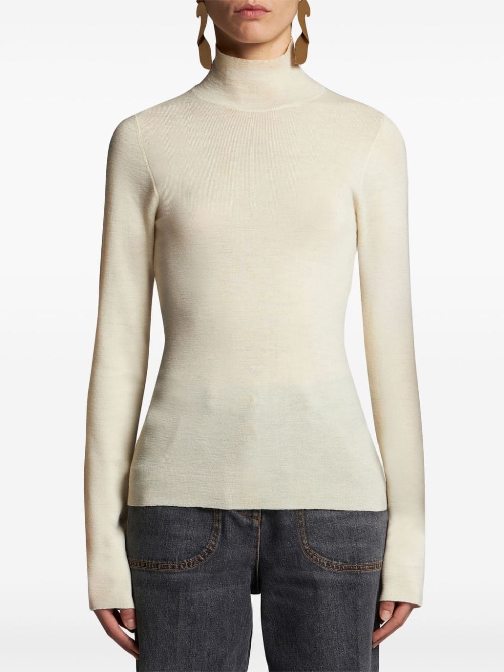 high-neck wool jumper - 2