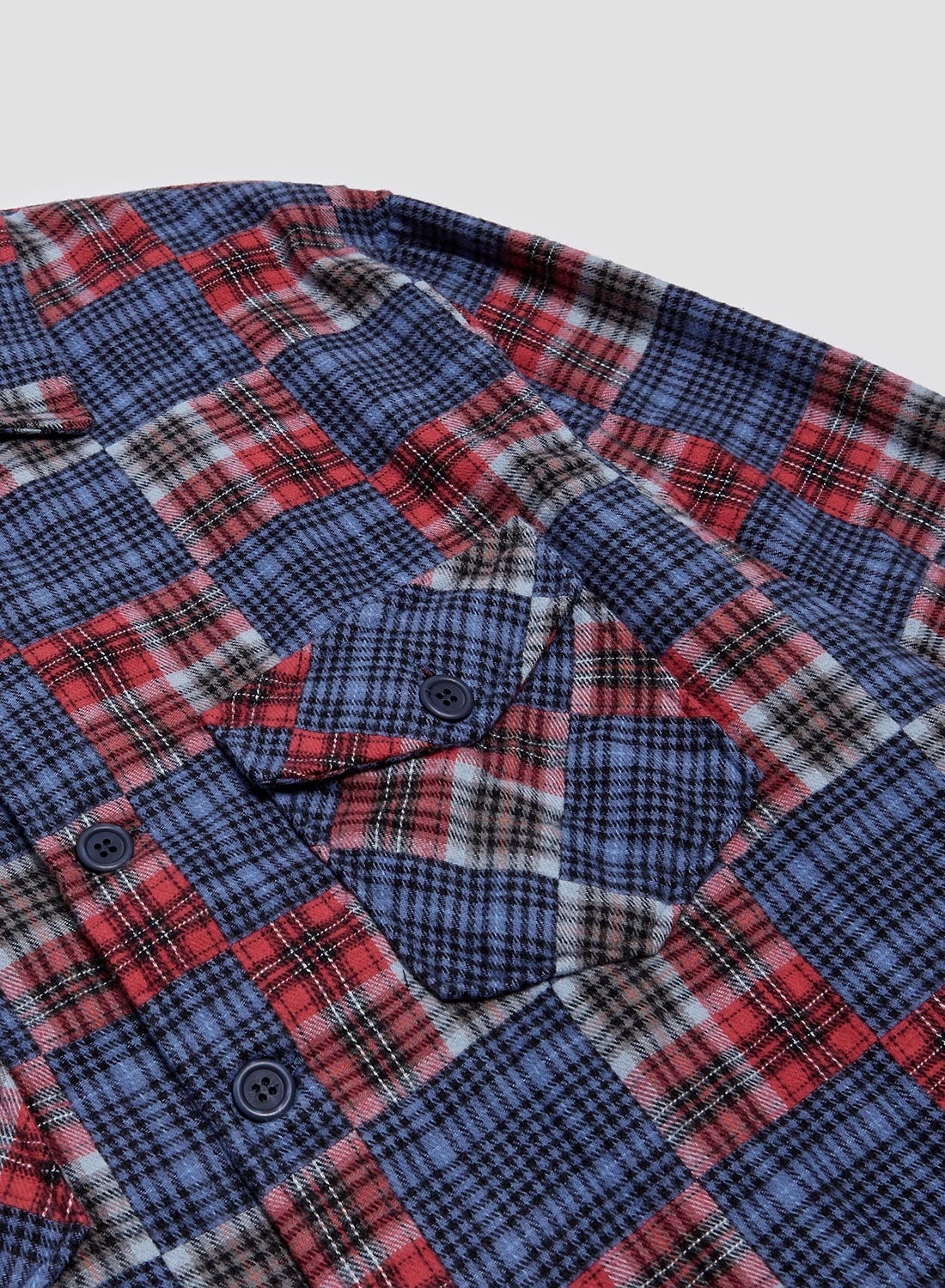 Overshirt With Cape in Red Check - 4