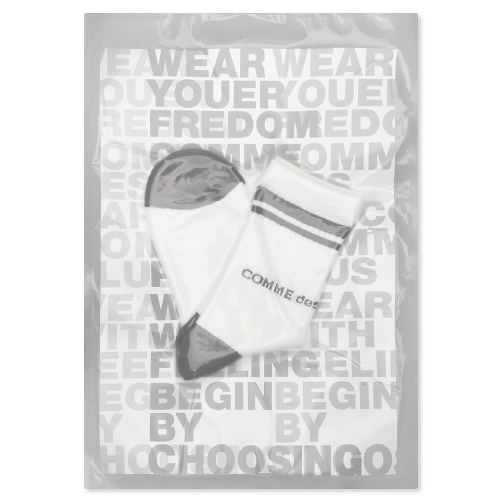 COMME DES GARCONS HOMME PLUS K503 SOCKS - WHITE/BLACK - 1