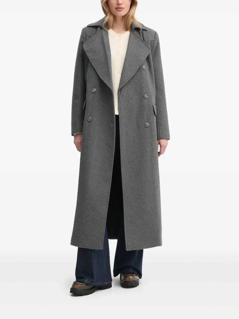 double-breasted coat - 1