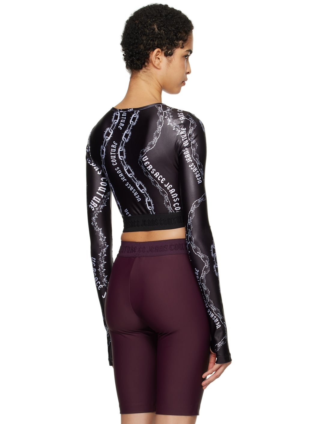 Black Chain Couture Crop T-shirt - 3