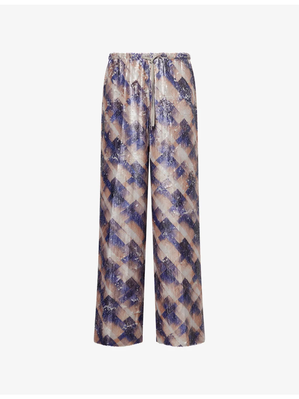 Sequin Drawstring Woven Trousers - 1