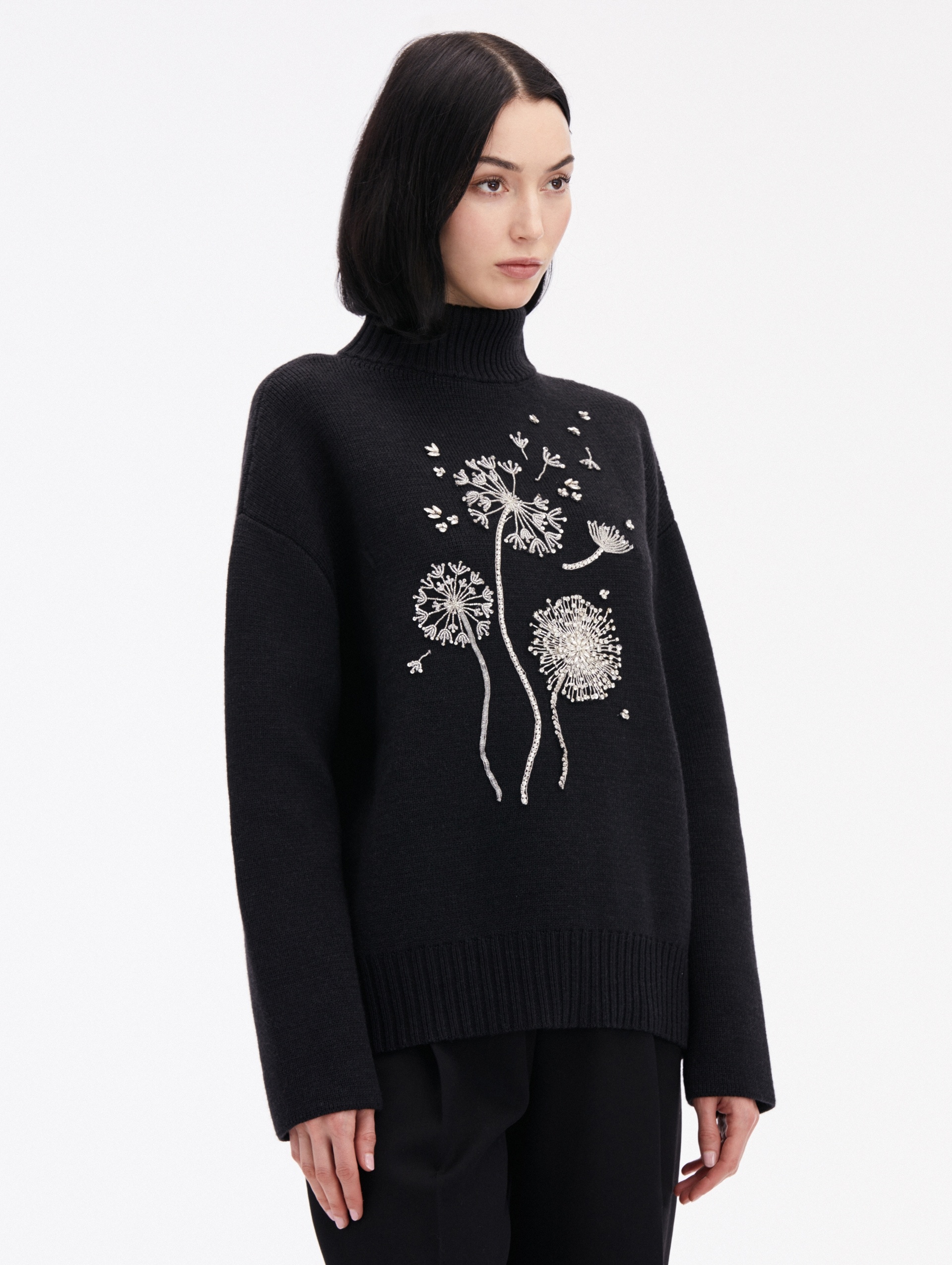 DANDELION CRYSTAL EMBROIDERED PULLOVER - 4