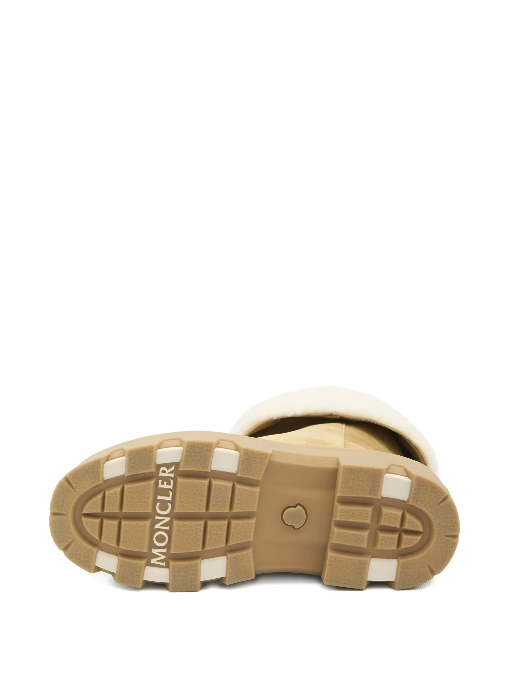 Moncler Aurea Shearling Logo Patch Boots - 5