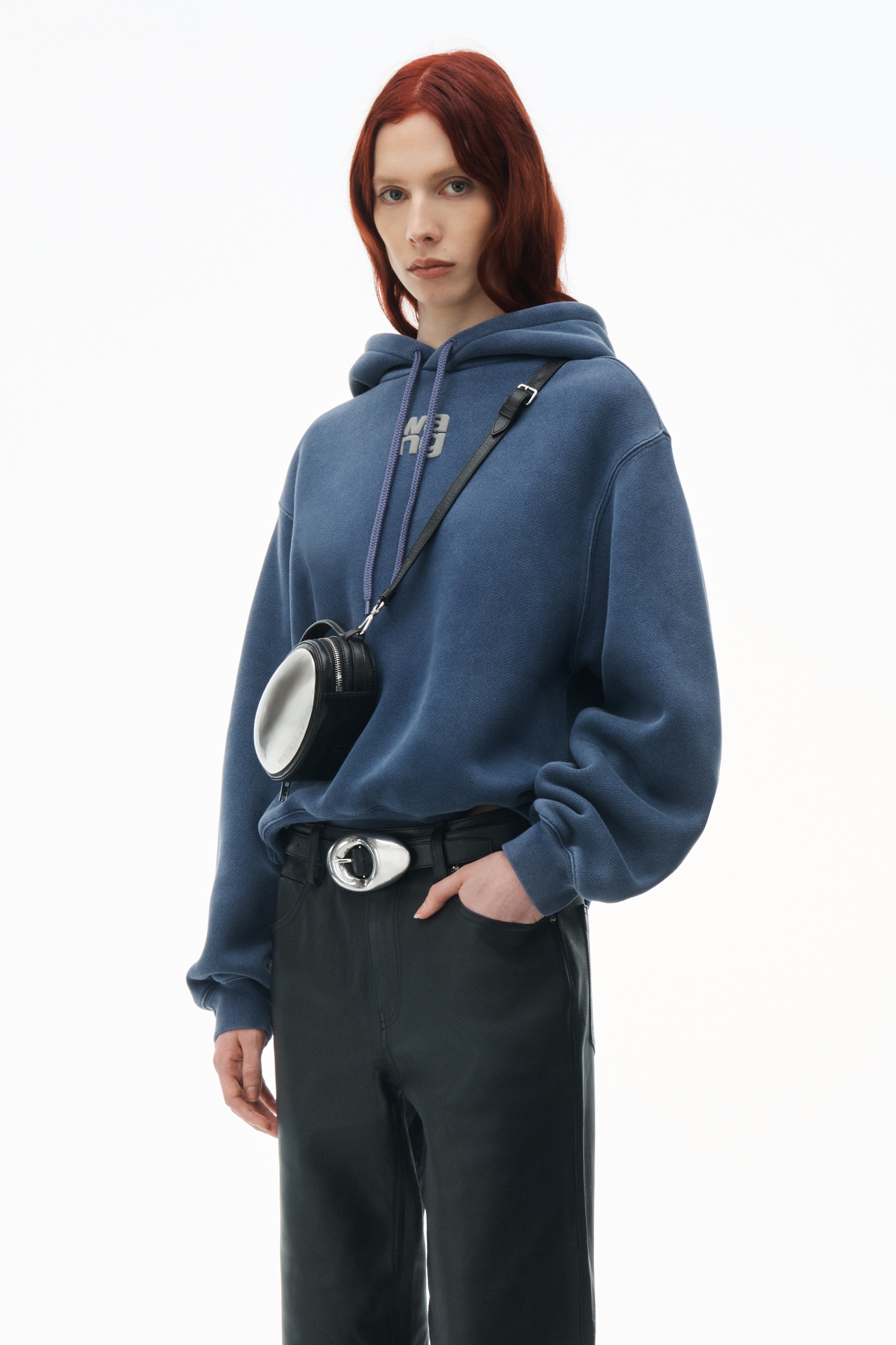 Alexander Wang puff logo hoodie in terry