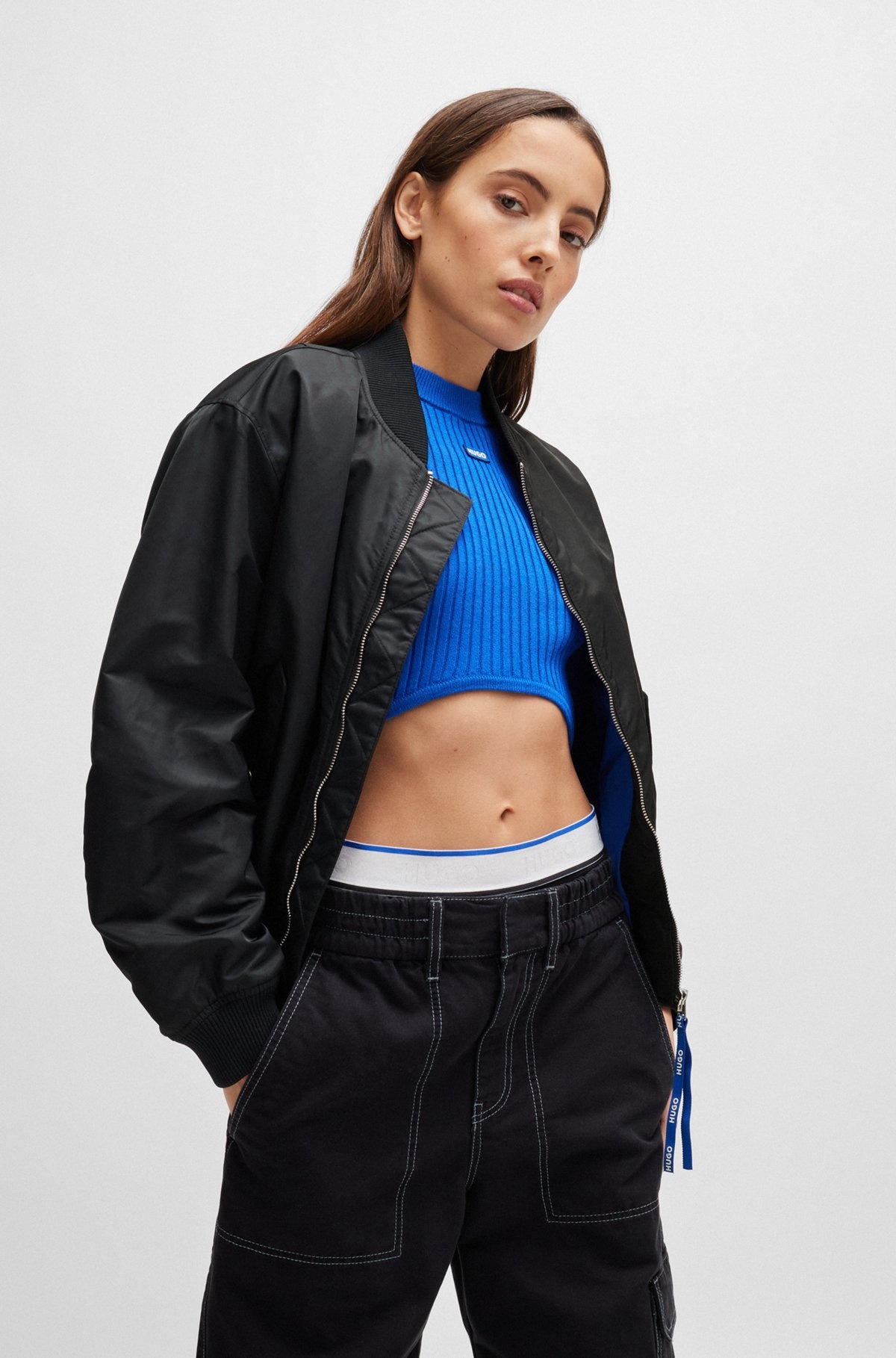 WATER-REPELLENT BOMBER JACKET WITH BRANDED ZIP PULLER - 2