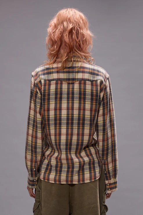 Slim Cowboy Shirt Cream-Grey-Orange - 4