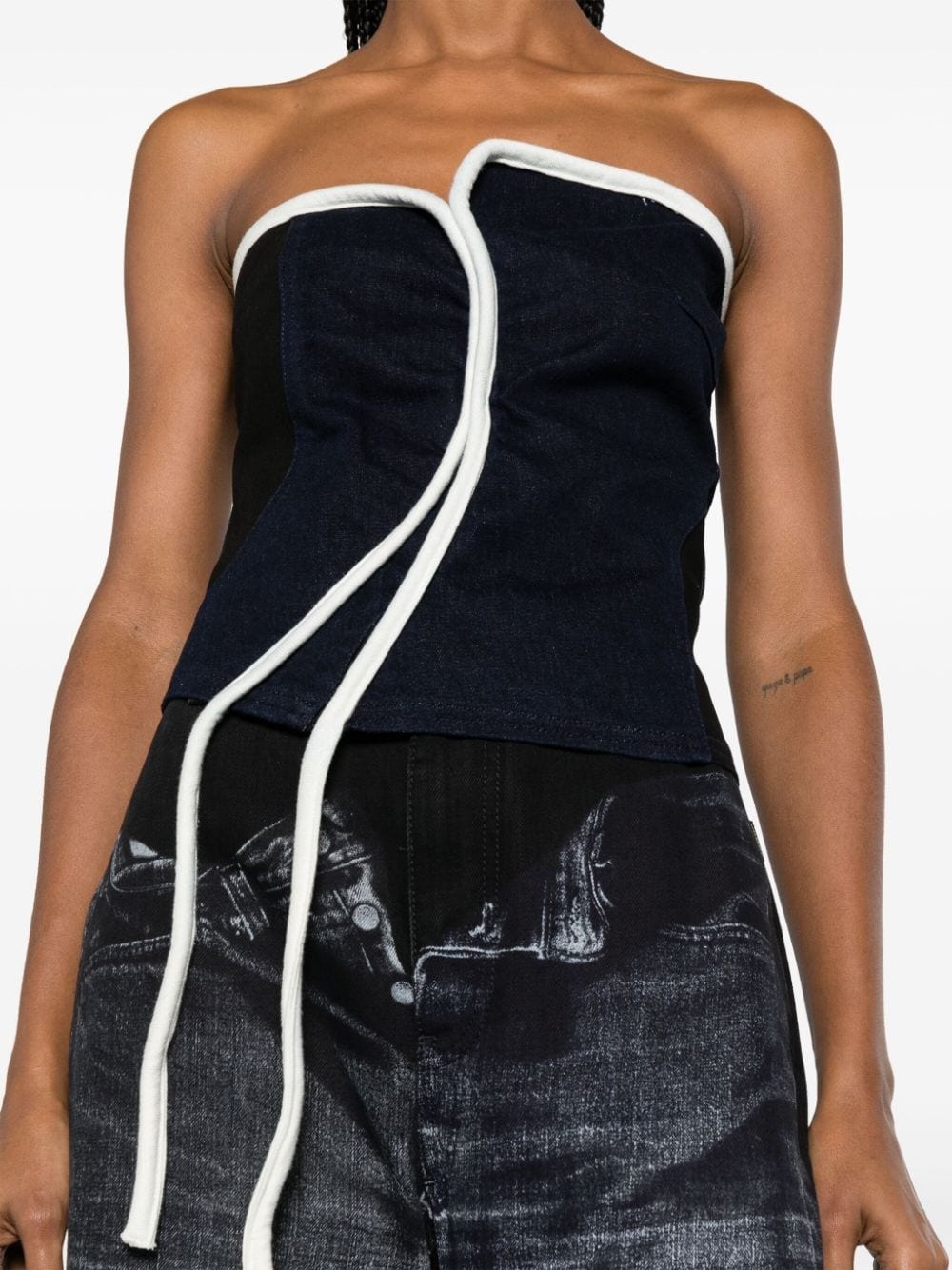 Triple panelled denim corset - 5