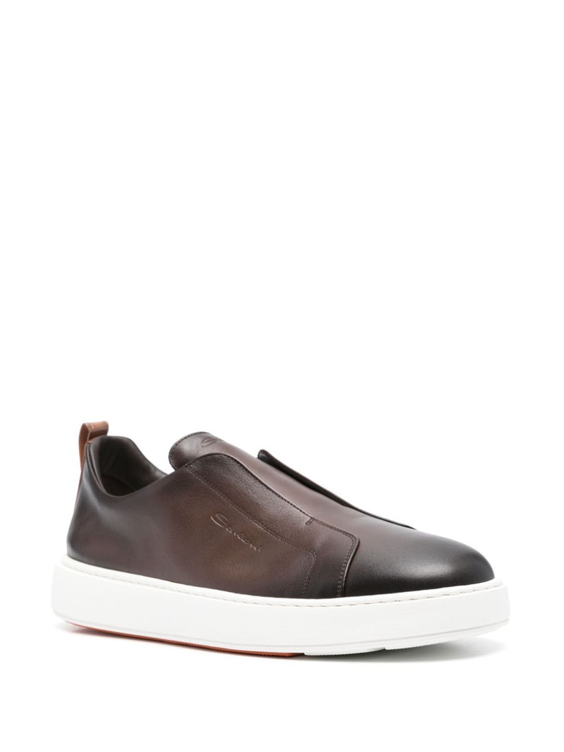 Santoni leather sneakers outlook