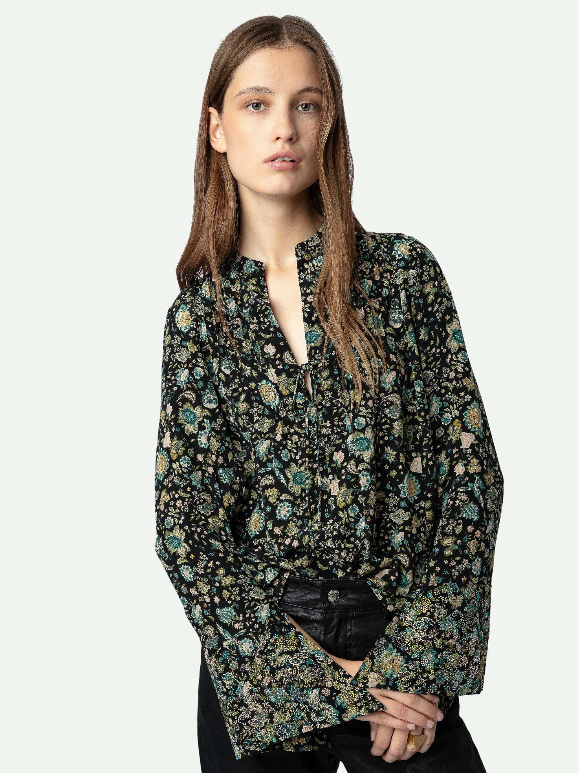 Taika Diamanté Silk Blouse - 5
