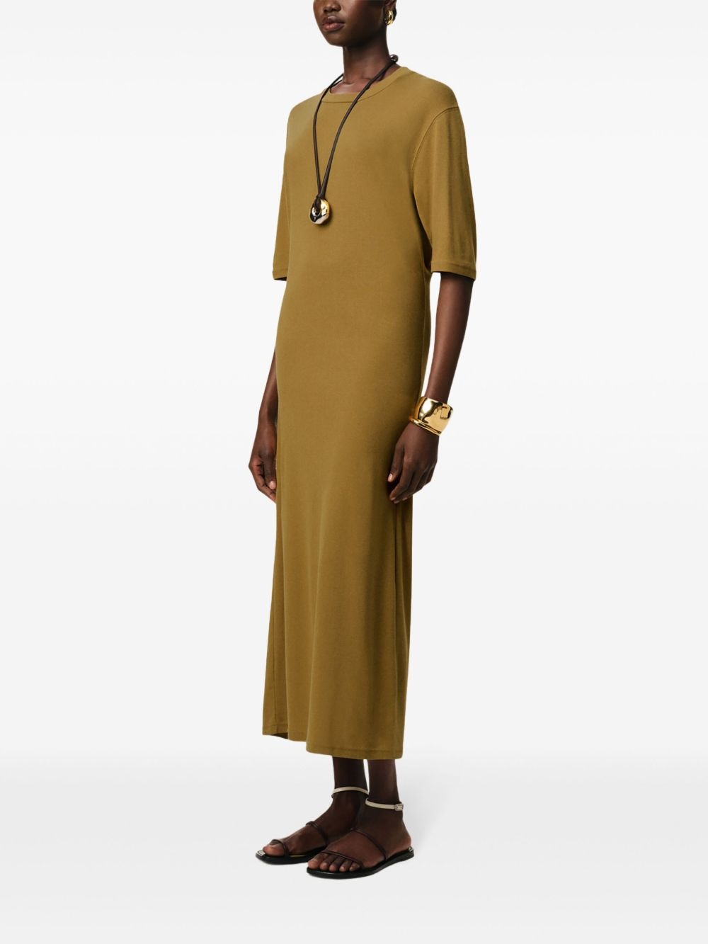 short-sleeve midi dress - 4