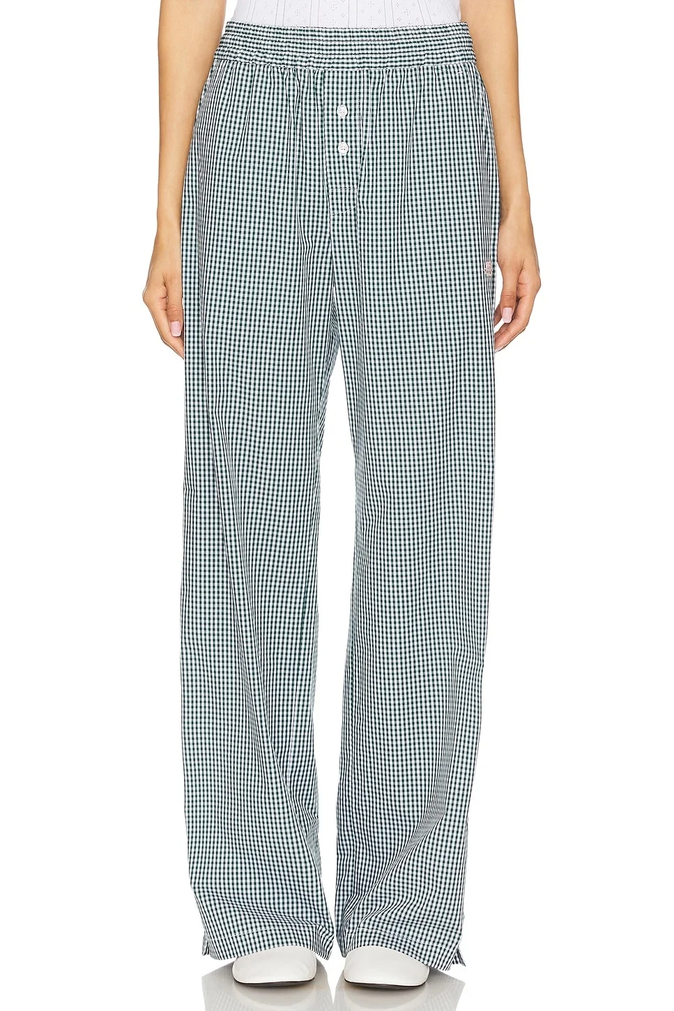 Gingham Logo Trousers - 1
