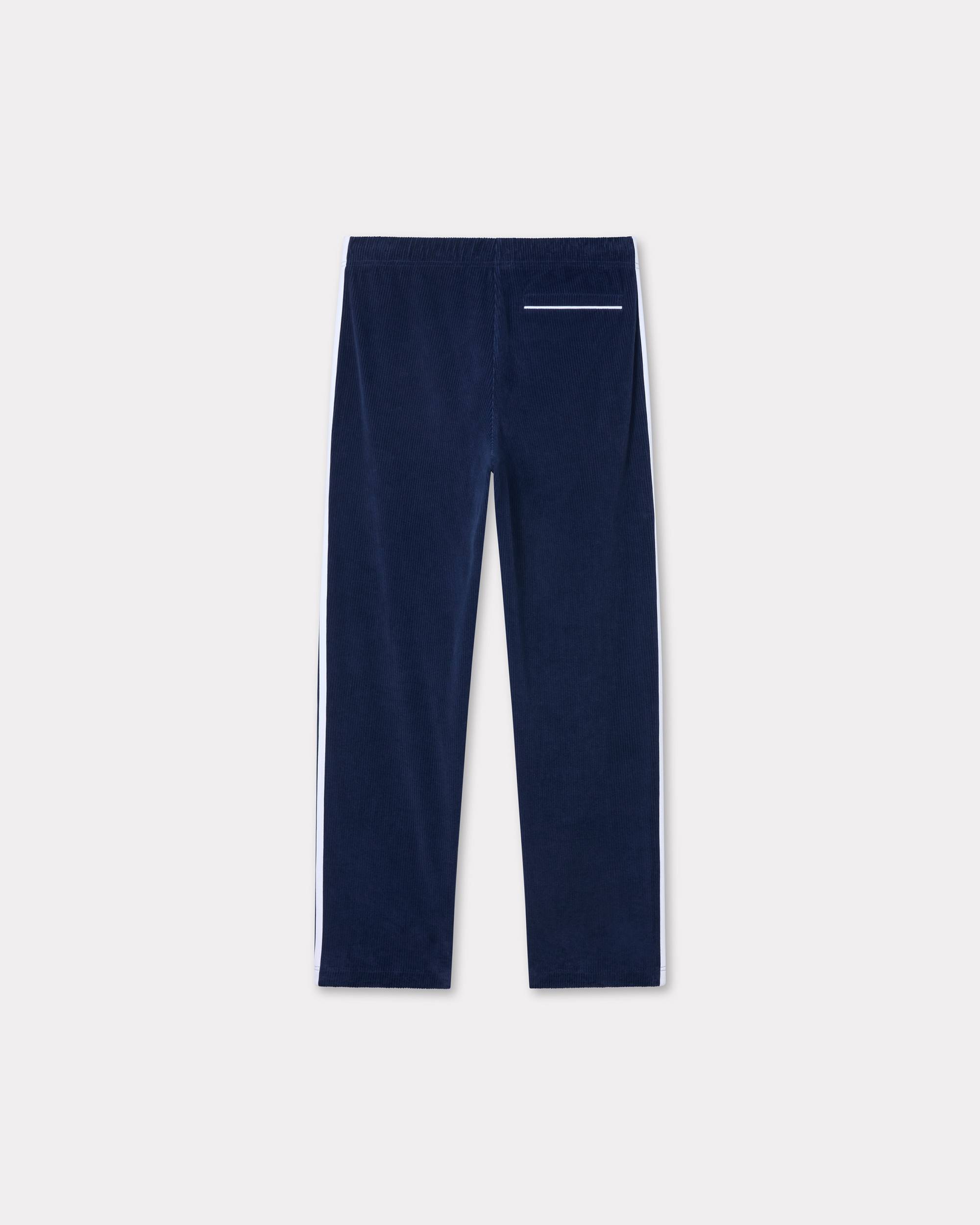 Embroidered velvet track pants - 2