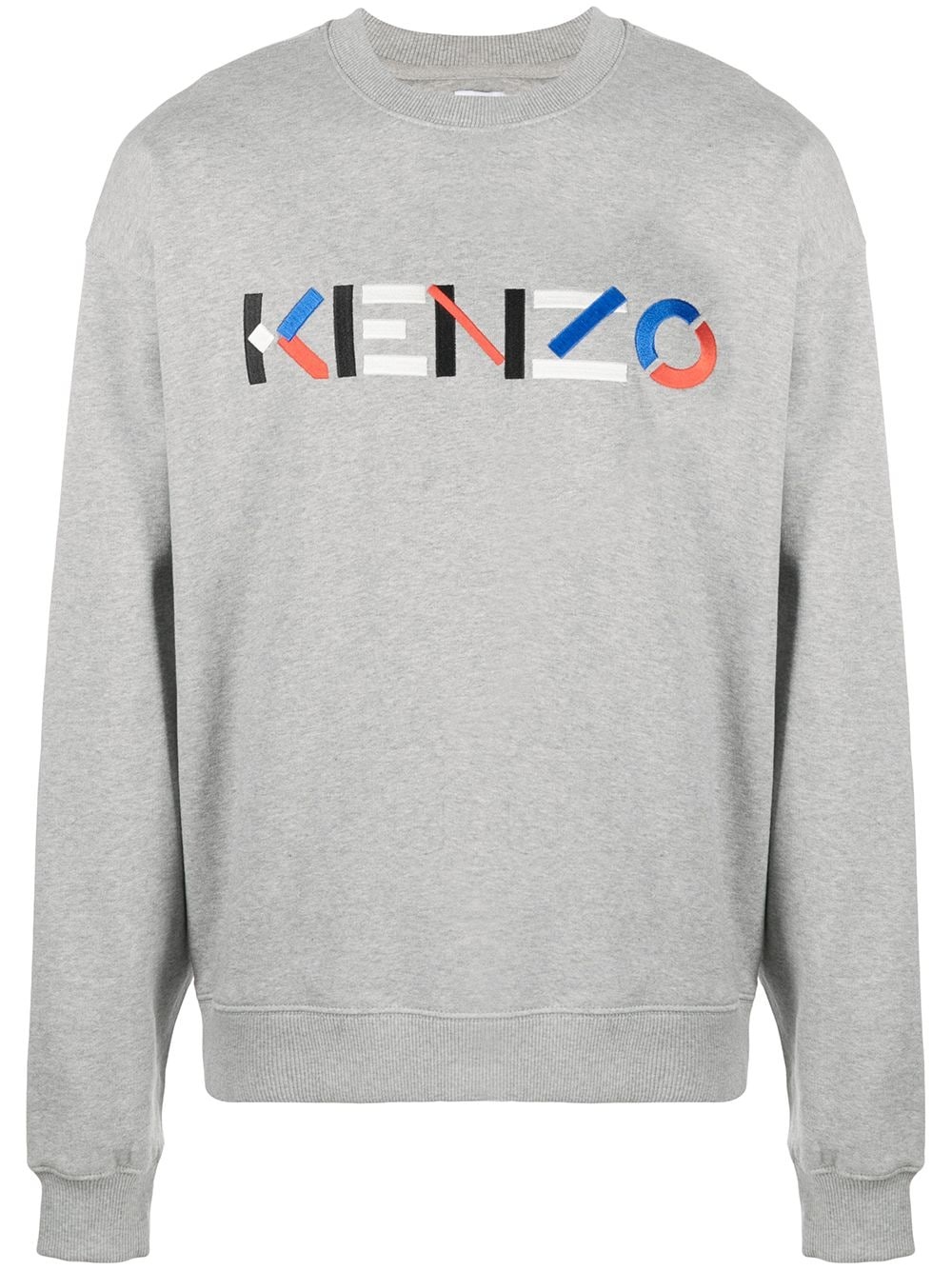 embroidered logo cotton sweatshirt - 1