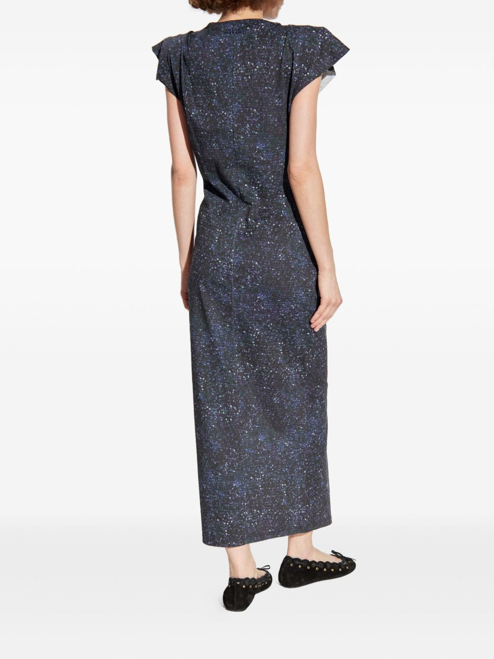 printed side-split dress - 3