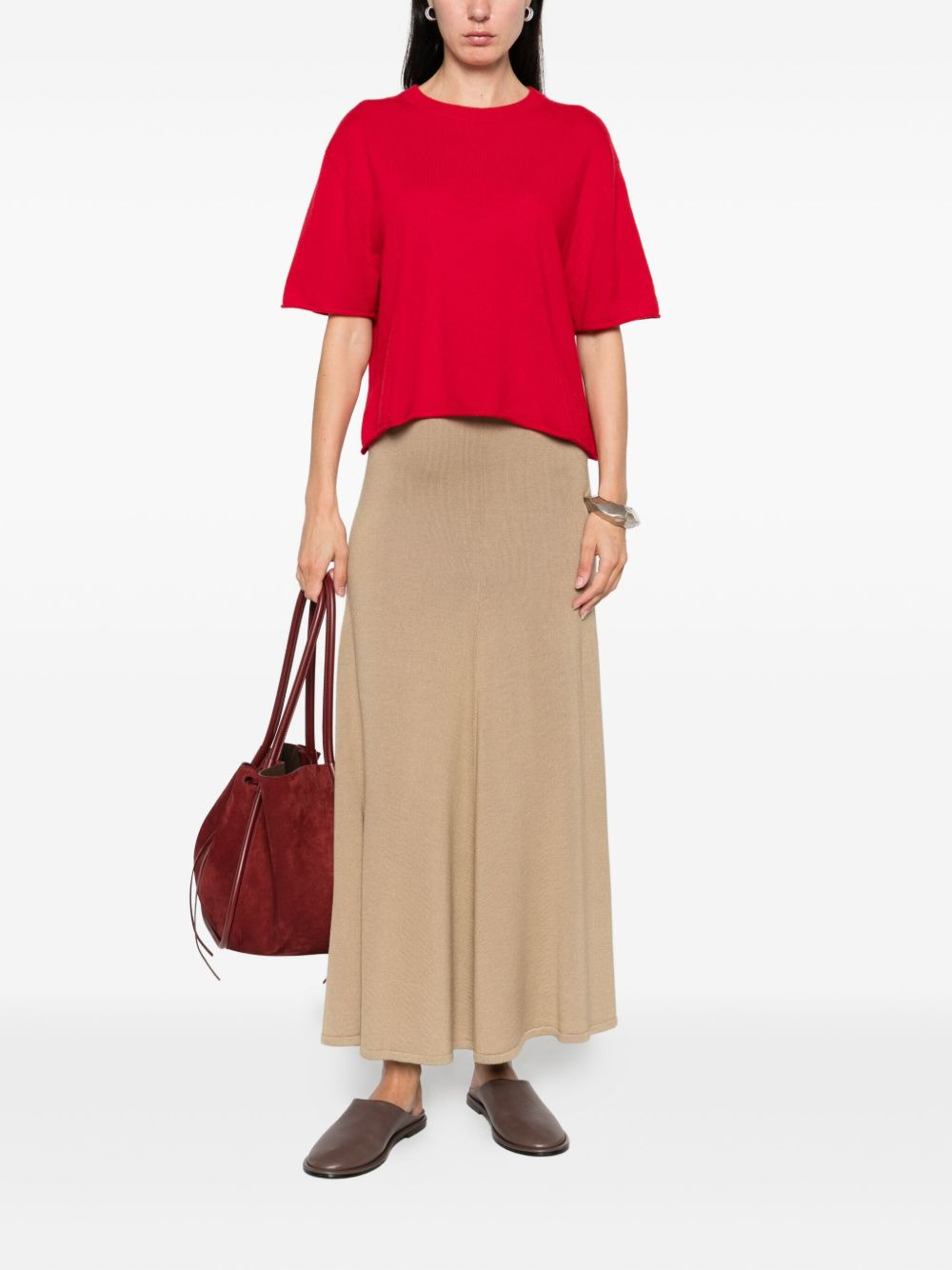 short-sleeve cashmere top - 2