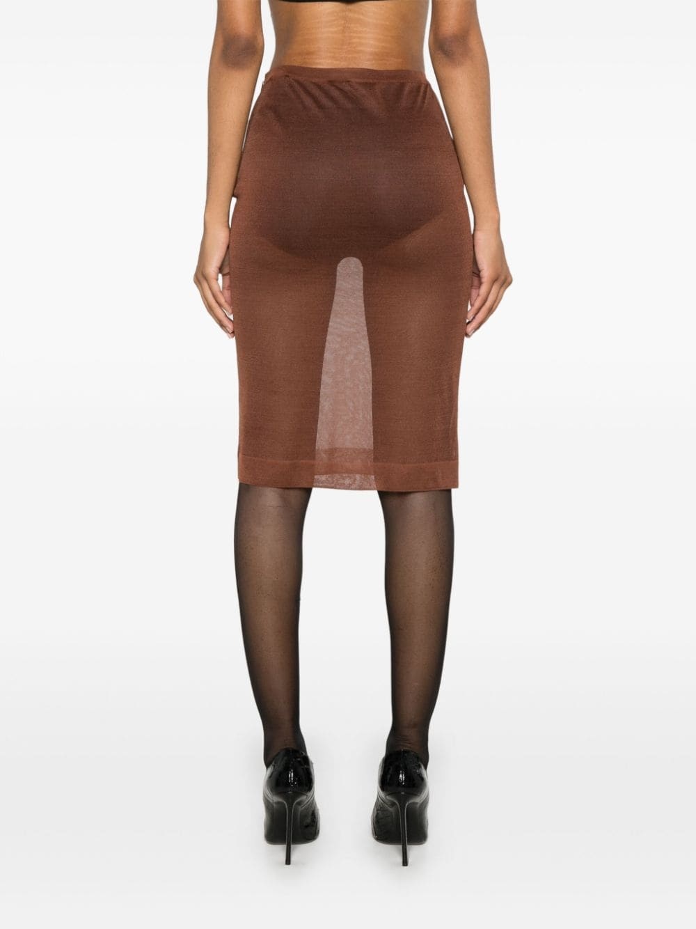 knitted pencil midi skirt - 4