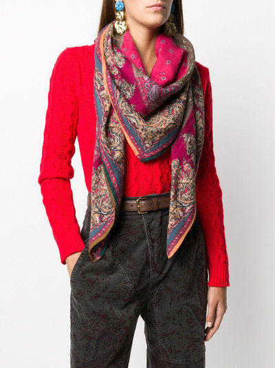 Etro paisley-print frayed scarf  outlook