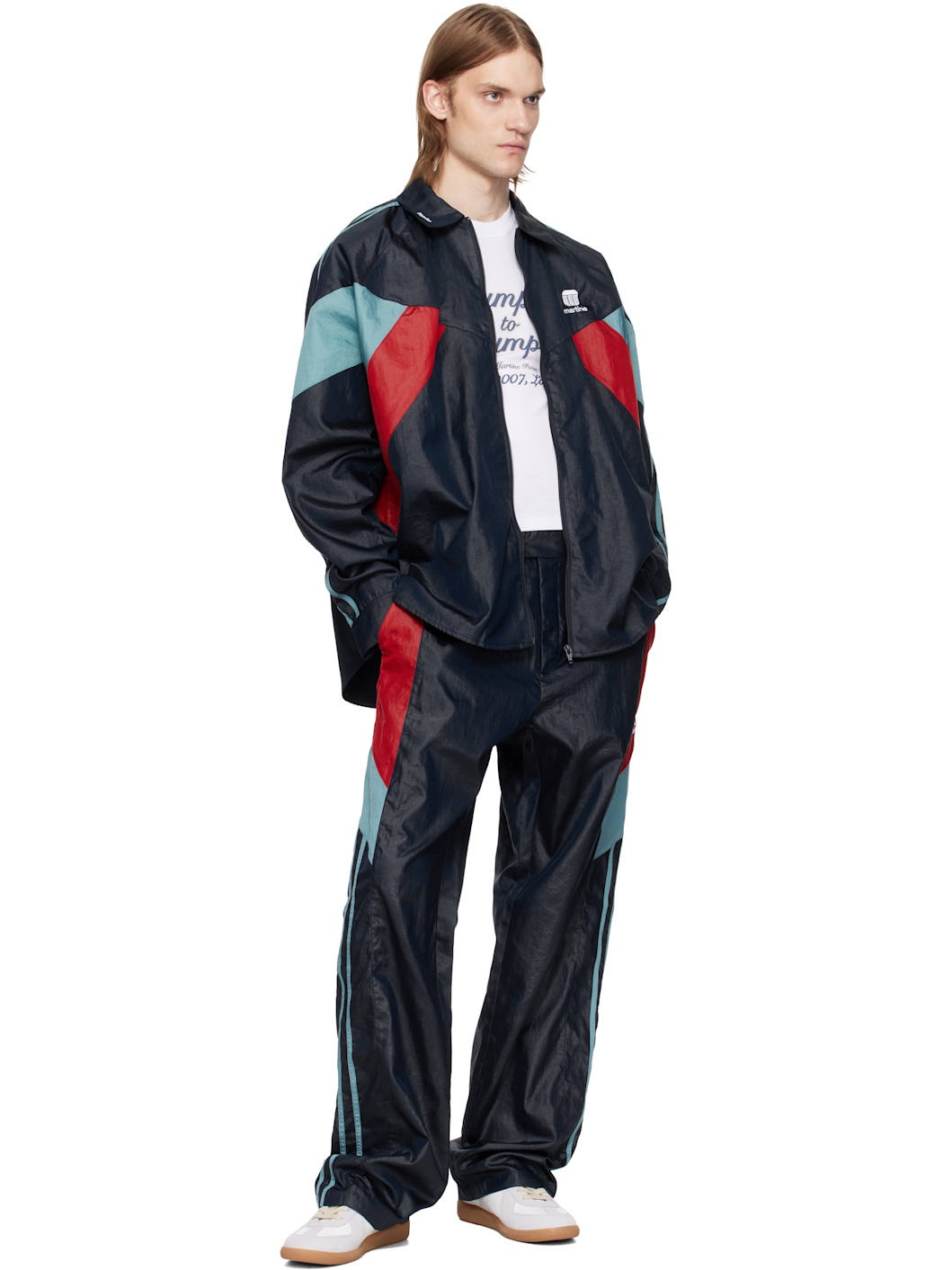 Navy Shirt Track Jacket - 4