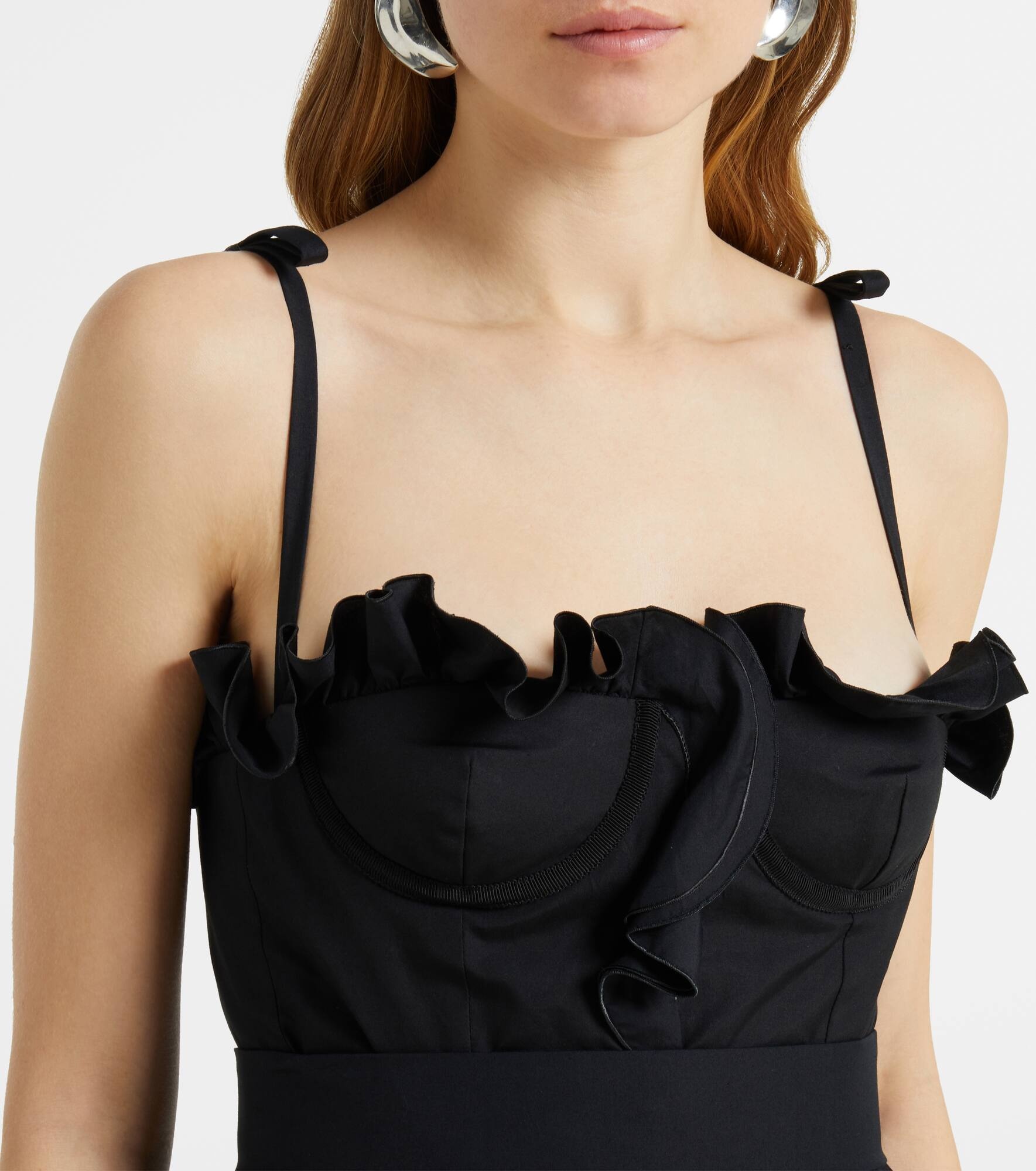 Ruched pleated cotton gown - 4