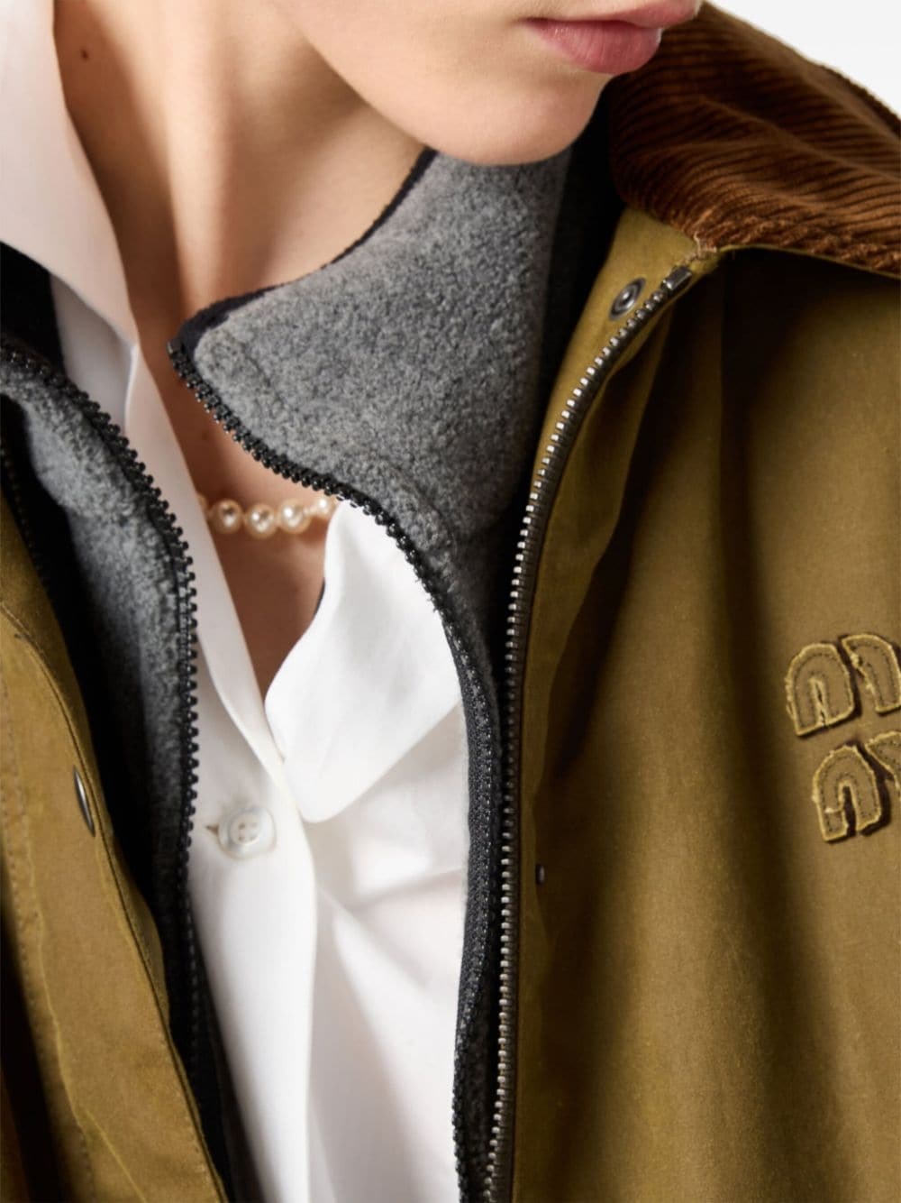 logo-embroidered fleece sweatshirt - 4