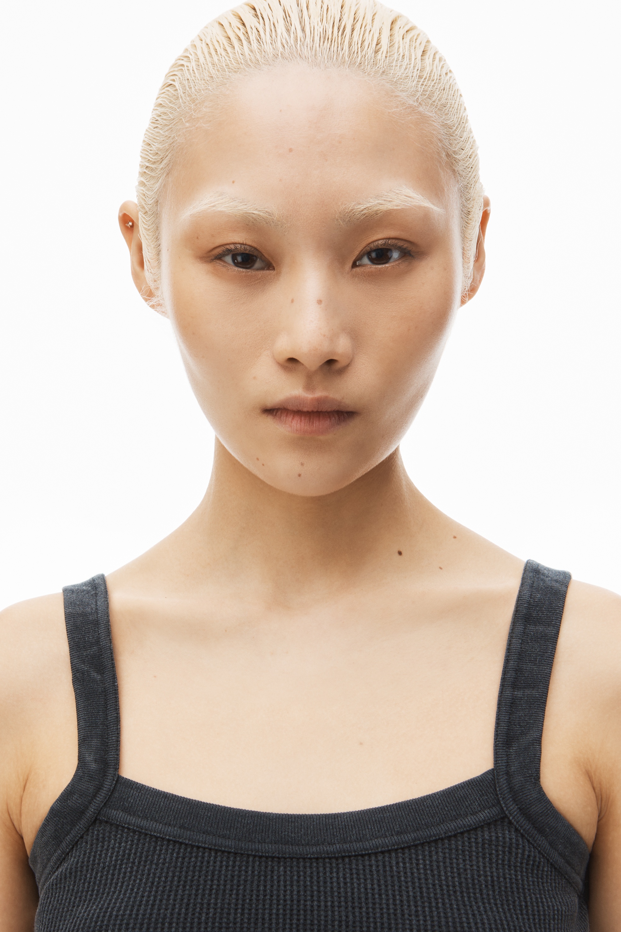 cropped camisole in waffle-knit cotton stretch - 6
