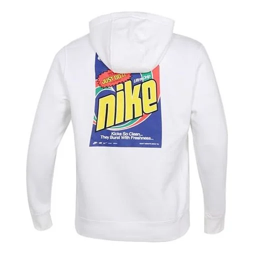 Men's Nike Sportswear Keep It Clean Casual Sports Pullover Fleece Lined White DM2200-100 - 1