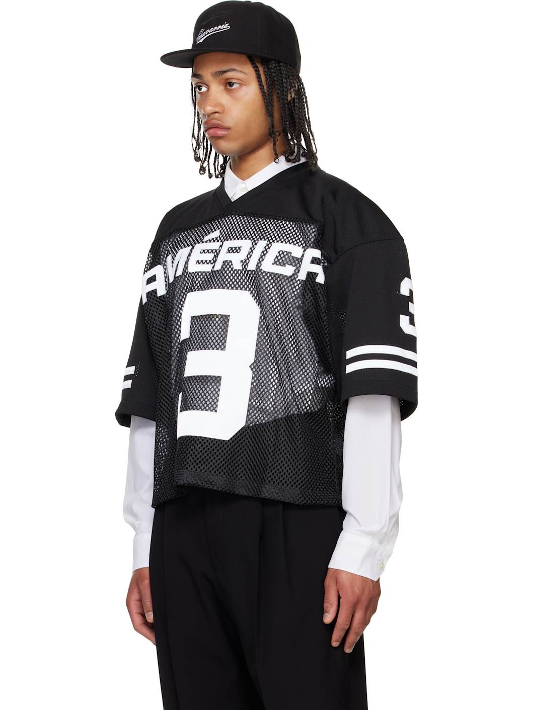 Black 'America' Football Jersey T-shirt - 4