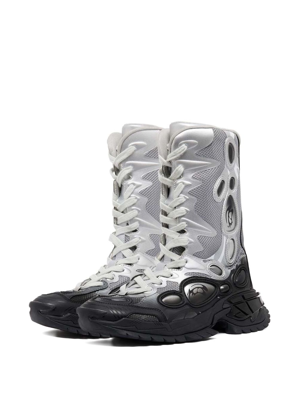 mesh panelled lace-up boots - 2
