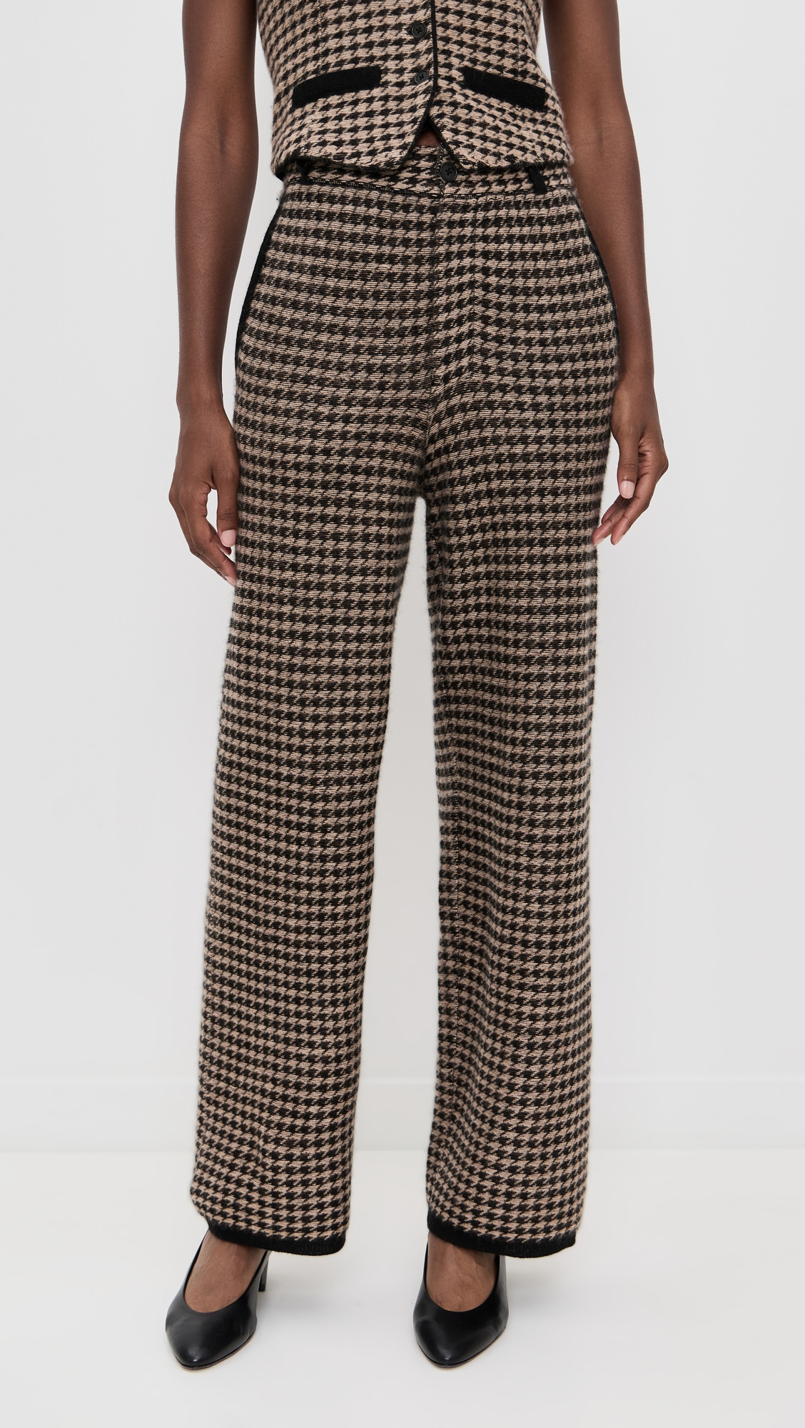 Cashmere Houndstooth Tailored Trousers - 6