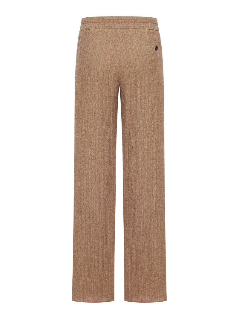 GIORGIO ARMANI SINGLE-PLEATED TROUSERS IN MOULINÉ JACQUARD LINEN outlook